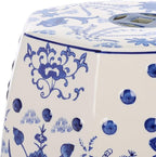 Safavieh Castle Gardens Collection Glazed Ceramic Blue Cloud 9 Chinoiserie Garden Stool - Image 8