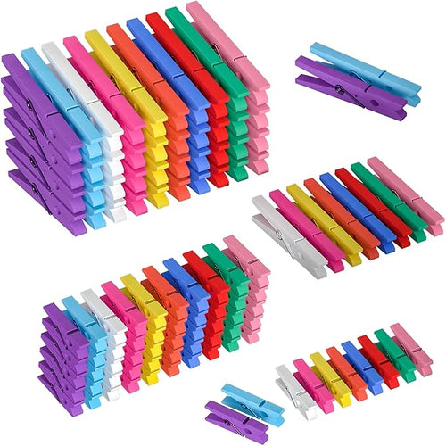 128 Pcs Colored Clothespins 10 Color, Colored Clothes Pins Wooden, Clothes Pins by Unknown