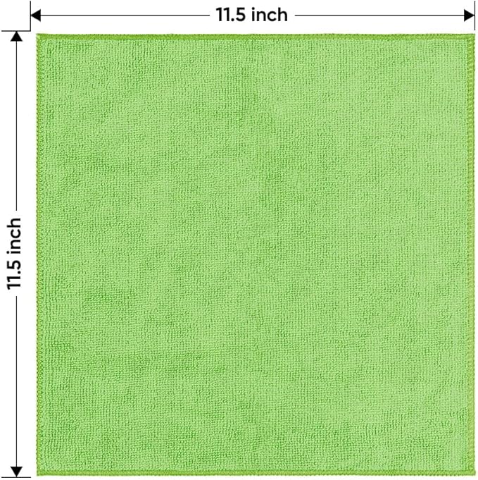 HOMEXCEL Green Microfiber Cleaning Cloth 20 Pack 11.5 x 11.5 Inch Microfiber - Image 7