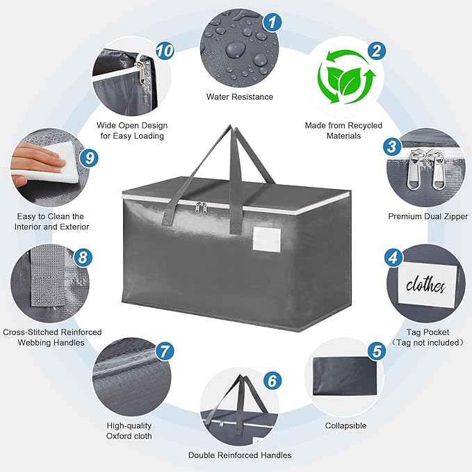 Three-layer Reinforced Moving Bags, 6 Pack Extra Large 93L 60lb Heavy Duty - Image 3