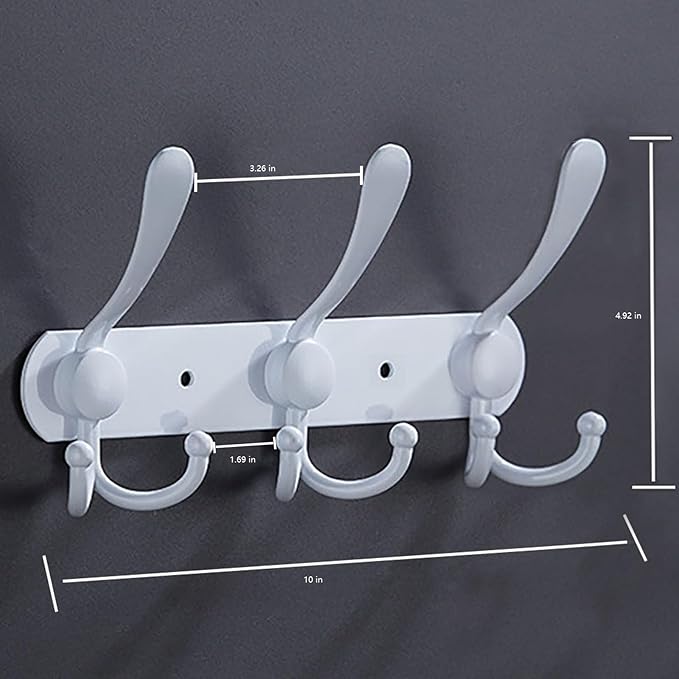 Coat Rack Wall Mounted, 3 Tri Stainless Steel Coat Hook - Image 3