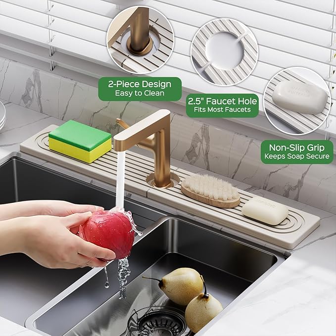 23.6 Inch Stone Faucet Mat for Kitchen Sink Splash Guard - Image 5