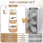 Hanging Storage Baskets, Over the Door Basket, Cotton Wall Baskets Storage - Image 9