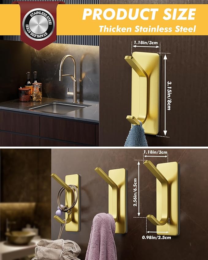 Auxmir 5 Pack Self Adhesive Hooks - Image 8