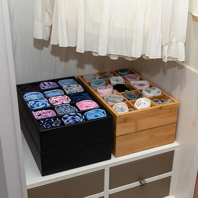 GOBAM Bamboo Closet Drawer Organizer, 15 Compartments - Image 6