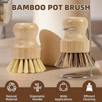 6-Piece Bamboo Dish Brush Set - Image 2