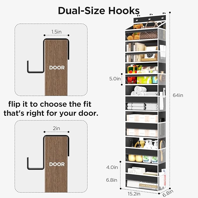 Over The Door Organizer, 7 Tier Door Hanging Organizers - Image 3