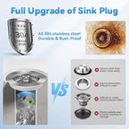 1S-Install Upgraded Kitchen Sink Strainer & Stopper – Pop-Up Fast Drain - Image 6