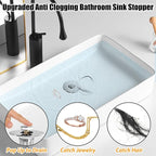 Bathroom Sink Drain Strainer, 3 in 1 Pop Up Bathroom Sink Stopper - Image 6