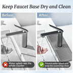 PoYang 14.6 inch Faucet Mat for Kitchen Sink Splash Guard, 7° Slope Silicone - Image 7