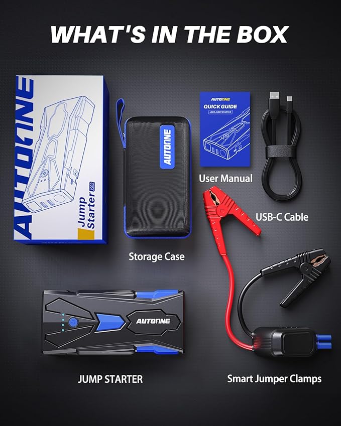 AUTOONE 6000A Car Battery Jump Starter Up to All Gas & 12L Diesel Engine - Image 9