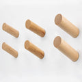 evory 6 Natural Wood Hooks for Wall, Rustic Wooden Coat Hooks Wall Mount by Evory