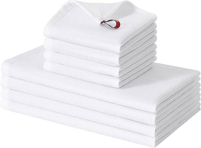 Homaxy 100% Cotton Kitchen Towels and Dishcloths Set by Homaxy