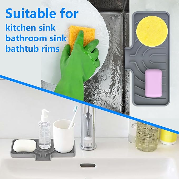 Sponge Holder for Kitchen Sink, Dish Sponge Holder & Soap Tray - Image 7