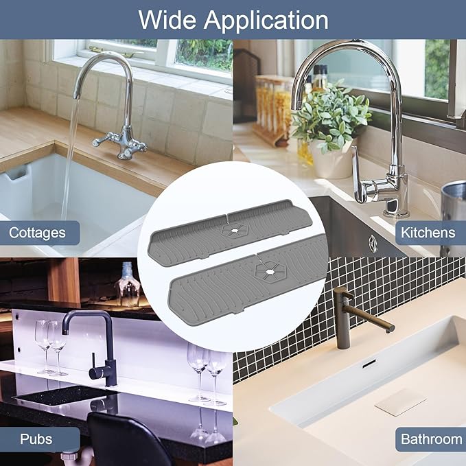 Sink Drain Mat Behind Faucet, Faucet Guard Draining Mat, 90° Foldable Tap - Image 6