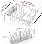 Large Dish Drainer Rack in Sink Adjustable, Expandable 304 Stainless Steel - Image 2