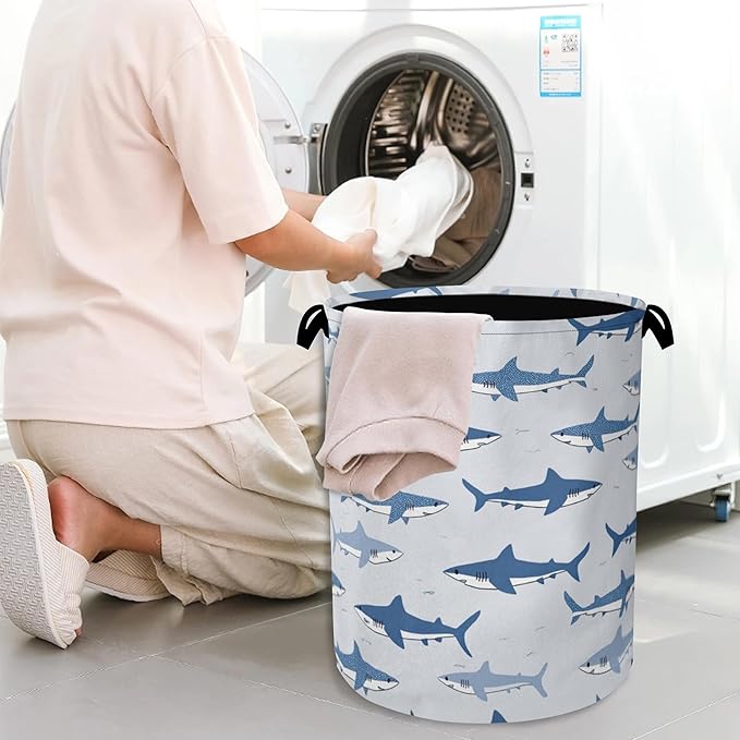 Cute Shark Laundry Basket, Foldable Oxford Cloth Tote Bag Laundry Hamper - Image 7