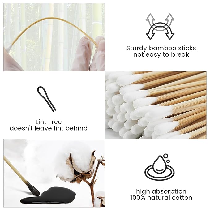 500PCS 6" Long Cotton Swabs in Storage Box - Image 2