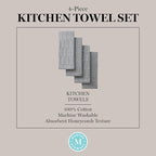 Martha Stewart Honeycomb Chambray Textured Kitchen Towel 4-Pack Set, 100% Cotton - Image 5