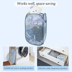 Upgraded 100L Extra Large Collapsible Laundry Baskets, 2 Pack XL Mesh Pop Up - Image 5