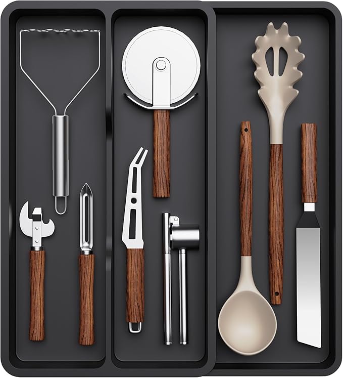 Lifewit Utensil Organizer for Kitchen Drawer, Expandable Cooking Silverware Tray by Lifewit