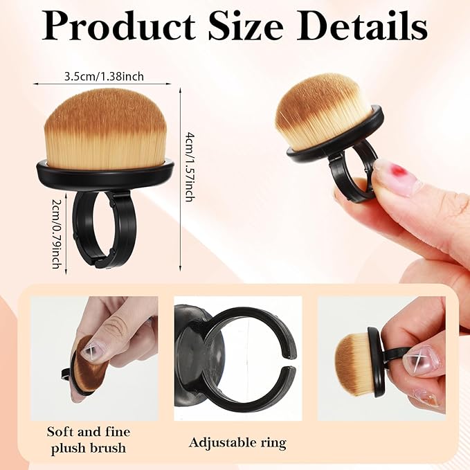 4 Pcs Dust Brush for Nails, Nail Brush Duster Soft Nail Brushes Portable Nails - Image 2