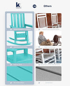 KINGYES Oversized Outdoor Rocking Chair Set of 2, All-Weather Patio Rocking Chairs for Porch, HDPE Outdoor Patio Rockers with High Back & Wide Seat for Garden, Lawn, Aruba - Image 7