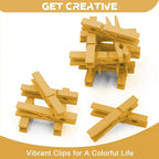 100 Pcs Colored Clothes Pins Wooden, Clothespins - Image 3