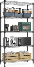 Xcity Storage Shelves, 5 Tier Heavy Duty Metal Shelving Unit, 2000 LBS Capacity Adjustable Steel Wire Shelf Organizer for Pantry, Kitchen, Garage, 14" D x 30" W x 60" H, Black by Unknown