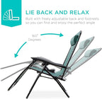 Best Choice Products Set of 2 Adjustable Steel Mesh Zero Gravity Lounge Chair Recliners w/Pillows and Cup Holder Trays - Forest Green - Image 4