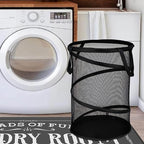 BATTOO 2 Pack Black X-Large Collapsible Laundry Basket Foldable Mesh Pop Up - Image 5