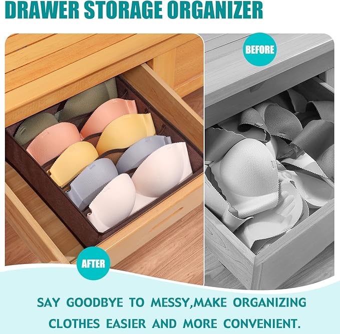 Drawer under Cabinet Clothes Organizer 5 Cell Foldable Storage Cubes Underwear - Image 4