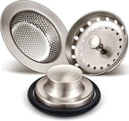 Mudder 3 Pcs Kitchen Sink Drain Strainer and Stopper Stainless Steel Garbage by Mudder