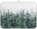 Winter Forest Scenery Dish Drying Mat by Wamika