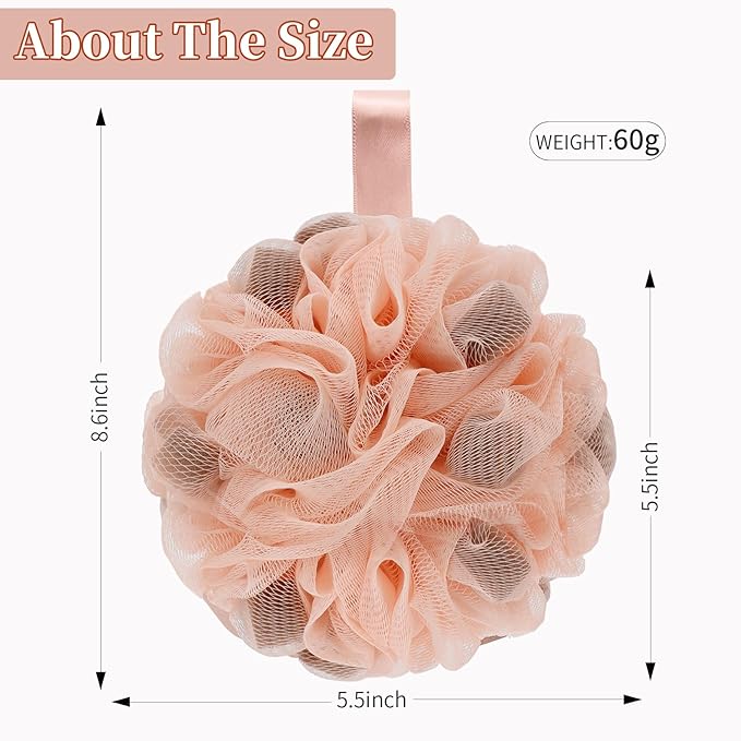 Bath Loofah Shower Sponge Body Back Scrubber Soft Mesh Shower Puffs Exfoliating - Image 2
