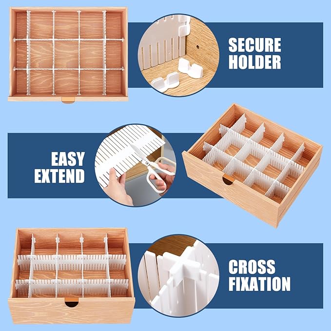 Blosssound 15 Pcs 5.12 Tall Drawer Divider Adjustable Drawer Organizer DIY - Image 4