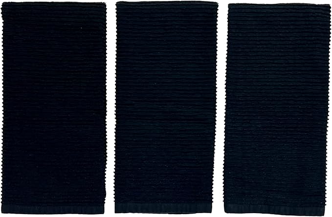 Serafina Home Oversized Solid Color Black Kitchen Dish Towels: 100% Cotton - Image 5