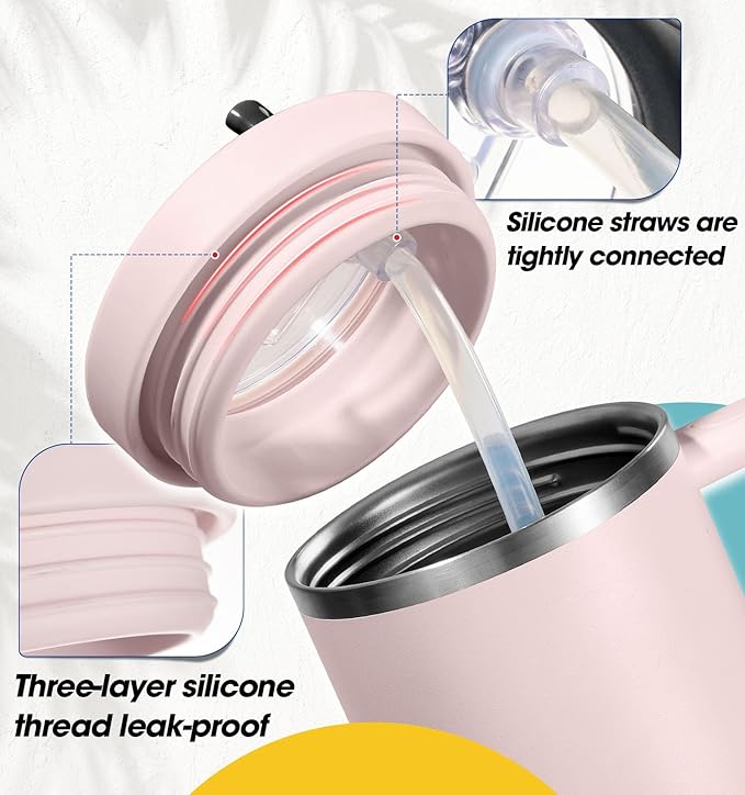 30oz Flip Straw Leak Proof Lid for Stanley Quencher, 30 oz Tumbler Lid - Image 4
