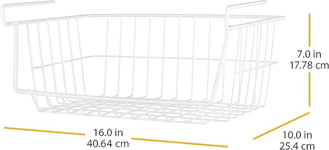 Whitmor White Wire Shelf Basket - Image 3