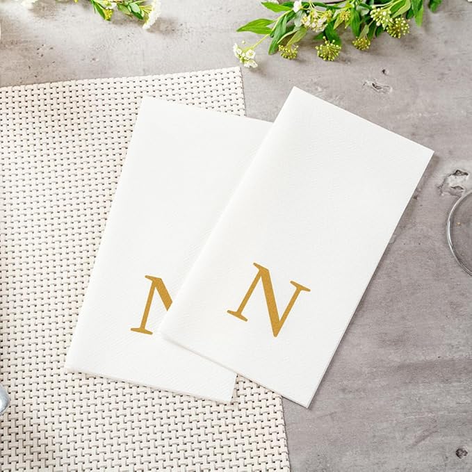 Luxenap 15.8 X 7.9 Inch Linen-Feel Guest Towels, 50 Lettered Hand Towels - Image 6