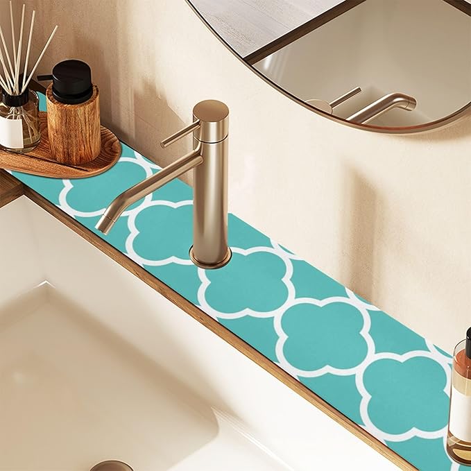 Kitchen Sink Splash Guard 2 PCS 14.7 Inch Sink Faucet Mat Splash Guard - Image 7