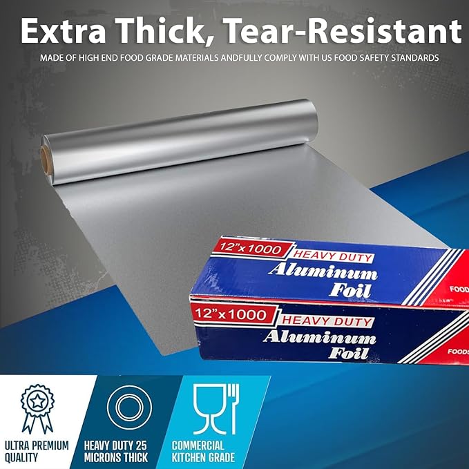 12" x 1000" Standard Aluminum Foil Roll - Image 7