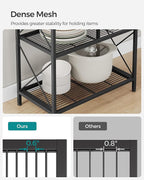 SONGMICS 5-Tier Metal Storage Rack, Shelving Unit with X Side Frames, Dense Mesh, 12.6 x 23.6 x 57.3 Inches, for Entryway, Kitchen, Living Room, Bathroom, Industrial Style, Ink Black UBSC165B01 - Image 6