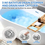 zaa Bathtub Drain Stopper, Upgraded 2in1 Tub Stopper Bathtub Drain Cover and - Image 2