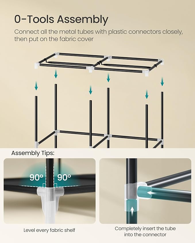 SONGMICS Portable Closet, Wardrobe Closet Organizer - Image 5