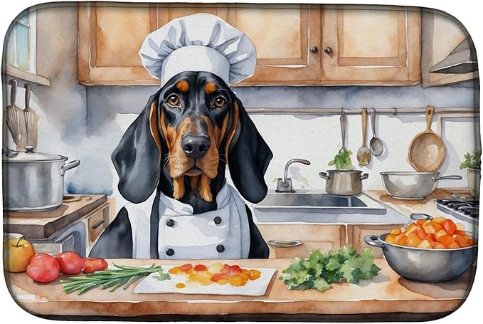Caroline's Treasures DAC6209DDM Black and Tan Coonhound The Chef Dish Drying by CarolinesTreasures