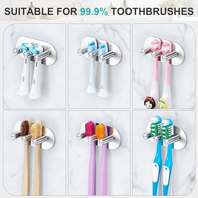 Electric Toothbrush Head Holder, Toothbrush Holders Wall Mounted, Adhesive - Image 8