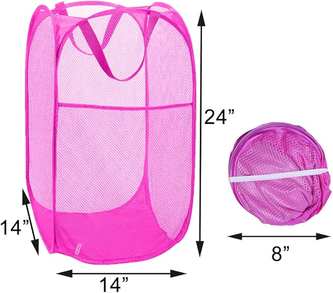 Pop Up Laundry Hamper, Portable Mesh Laundry Basket, Collapsible Clothes - Image 2