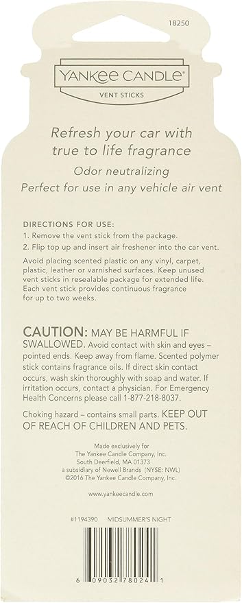 Yankee Candle Car Freshener Vent Stick Midsummers Night - Image 2