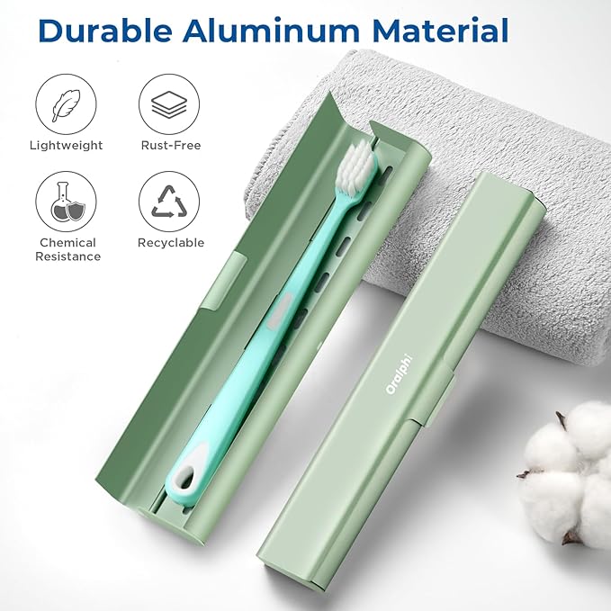 Aluminum Toothbrush Travel Case, Portable Travel Toothbrush Holder, Durable - Image 2